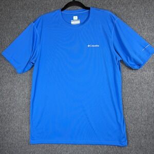 Columbia Shirt Omni Freeze Zero Mens M Cooling Short Sleeve Shirt Blue